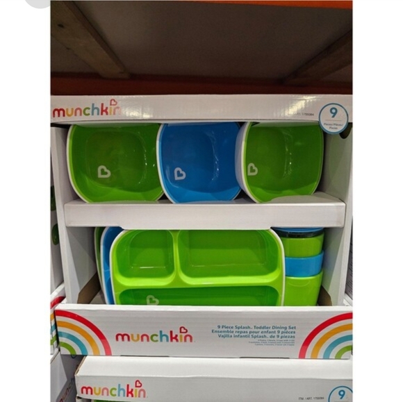 Munchkin Toddler Dining set 9 piece Bowls & plates no-slip bottoms cups BPA free - Picture 2 of 5